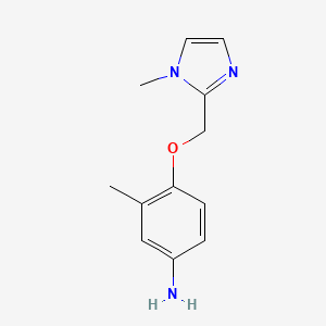 molecular formula C12H15N3O B15218083 3-Methyl-4-[(1-methyl-1H-imidazol-2-yl)methoxy]aniline CAS No. 793646-28-3