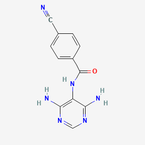 molecular formula C12H10N6O B15218147 4-cyano-N-(4,6-diaminopyrimidin-5-yl)benzamide CAS No. 501658-43-1