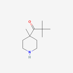 molecular formula C11H21NO B15218164 2,2-Dimethyl-1-(4-methylpiperidin-4-yl)propan-1-one 