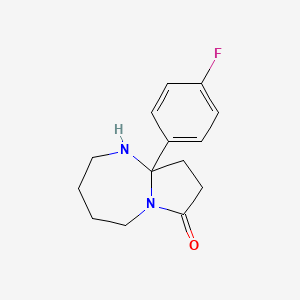 molecular formula C14H17FN2O B1521818 9a-(4-fluorophenyl)-octahydro-1H-pyrrolo[1,2-a][1,3]diazepin-7-one CAS No. 1148027-29-5
