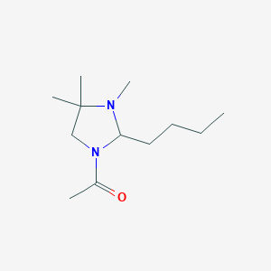 molecular formula C12H24N2O B15218207 1-(2-Butyl-3,4,4-trimethylimidazolidin-1-yl)ethanone CAS No. 89367-46-4