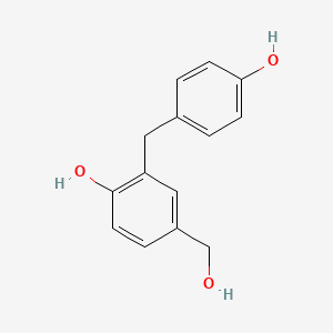 molecular formula C14H14O3 B15218235 4-(Hydroxymethyl)-2-[(4-hydroxyphenyl)methyl]phenol CAS No. 21243-72-1