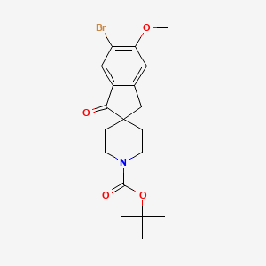 molecular formula C19H24BrNO4 B15218266 tert-Butyl 6-bromo-5-methoxy-1-oxo-1,3-dihydrospiro[indene-2,4'-piperidine]-1'-carboxylate 