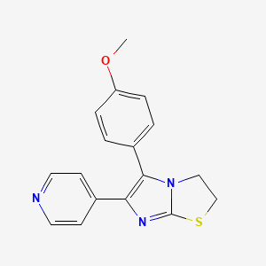 molecular formula C17H15N3OS B15218282 5-(4-Methoxyphenyl)-6-(pyridin-4-yl)-2,3-dihydroimidazo[2,1-b][1,3]thiazole CAS No. 72873-71-3