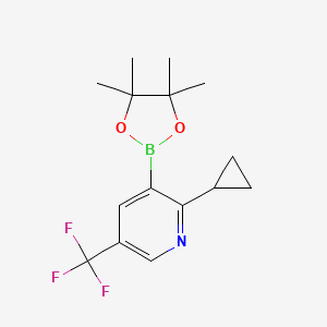 2-Cyclopropyl-3-(4,4,5,5-tetramethyl-1,3,2-dioxaborolan-2-yl)-5-(trifluoromethyl)pyridine