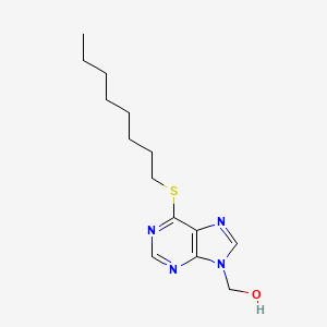 molecular formula C14H22N4OS B15218326 [6-(Octylsulfanyl)-9h-purin-9-yl]methanol CAS No. 14133-12-1