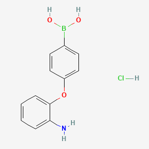 molecular formula C12H13BClNO3 B1521833 (4-(2-Aminophenoxy)phenyl)boronic acid hydrochloride CAS No. 957063-10-4
