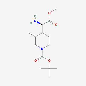 molecular formula C14H26N2O4 B15218337 tert-Butyl 4-((R)-1-amino-2-methoxy-2-oxoethyl)-3-methylpiperidine-1-carboxylate 