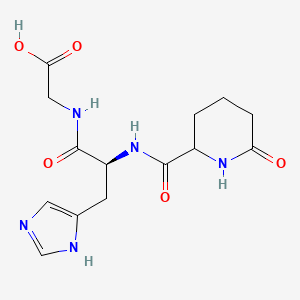 2-[[(2S)-3-(1H-imidazol-5-yl)-2-[(6-oxopiperidine-2-carbonyl)amino]propanoyl]amino]acetic acid