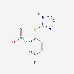 molecular formula C9H6FN3O2S B15218362 2-[(4-Fluoro-2-nitrophenyl)sulfanyl]-1H-imidazole CAS No. 88251-65-4