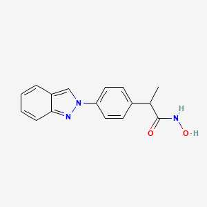 molecular formula C16H15N3O2 B15218370 N-Hydroxy-4-(2H-indazol-2-yl)-alpha-methylbenzeneacetamide CAS No. 81265-80-7