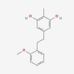 molecular formula C16H18O3 B15218378 Stilbostemin D CAS No. 162411-68-9