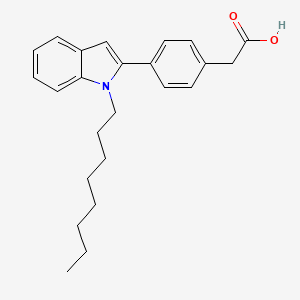 molecular formula C24H29NO2 B15218379 [4-(1-Octyl-1H-indol-2-yl)phenyl]acetic acid CAS No. 88561-10-8