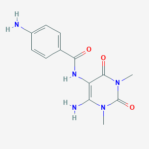 4-Amino-N-(6-amino-1,3-dimethyl-2,4-dioxo-1,2,3,4-tetrahydropyrimidin-5-yl)benzamide