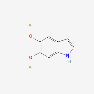 molecular formula C14H23NO2Si2 B15218512 5,6-Bis((trimethylsilyl)oxy)-1H-indole 