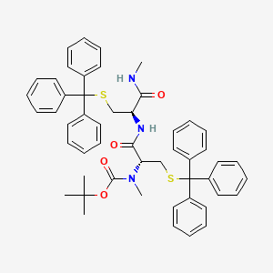 molecular formula C51H53N3O4S2 B15218518 tert-butyl Methyl((R)-1-(((R)-1-(methylamino)-1-oxo-3-(tritylthio)propan-2-yl)amino)-1-oxo-3-(tritylthio)propan-2-yl)carbamate 