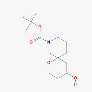 molecular formula C14H25NO4 B15218543 tert-Butyl 4-hydroxy-1-oxa-8-azaspiro[5.5]undecane-8-carboxylate 