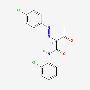 molecular formula C16H13Cl2N3O2 B15218546 N-(2-Chlorophenyl)-2-[(E)-(4-chlorophenyl)diazenyl]-3-oxobutanamide CAS No. 111051-72-0