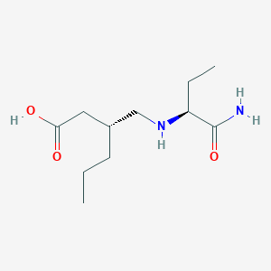 molecular formula C11H22N2O3 B15218553 (R)-3-((((S)-1-Amino-1-oxobutan-2-yl)amino)methyl)hexanoic acid 