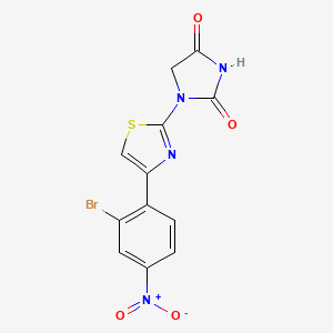 molecular formula C12H7BrN4O4S B15218554 1-(4-(2-Bromo-4-nitrophenyl)-2-thiazolyl)hydantoin CAS No. 78140-10-0