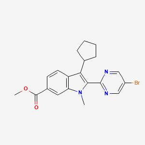 methyl 2-(5-bromopyrimidin-2-yl)-3-cyclopentyl-1-methyl-1H-indole-6-carboxylate