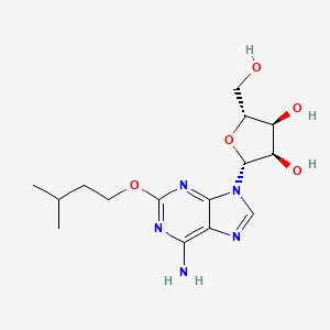 molecular formula C15H23N5O5 B15218583 (2R,3R,4S,5R)-2-[6-amino-2-(3-methylbutoxy)purin-9-yl]-5-(hydroxymethyl)oxolane-3,4-diol 