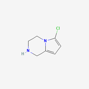 molecular formula C7H9ClN2 B15218588 6-Chloro-1,2,3,4-tetrahydropyrrolo[1,2-a]pyrazine 