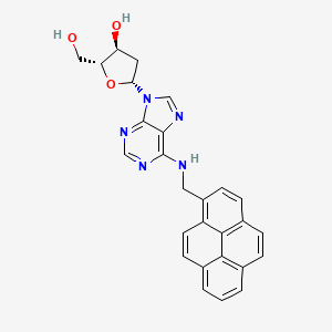 molecular formula C27H23N5O3 B15218703 (2R,3S,5R)-2-(hydroxymethyl)-5-[6-(pyren-1-ylmethylamino)purin-9-yl]oxolan-3-ol 