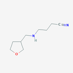 molecular formula C9H16N2O B15218706 4-{[(Oxolan-3-yl)methyl]amino}butanenitrile CAS No. 185224-63-9