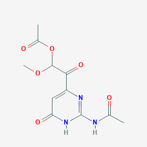 molecular formula C11H13N3O6 B15218709 Acetamide, N-(6-((acetoxy)methoxyacetyl)-1,4-dihydro-4-oxo-2-pyrimidinyl)- CAS No. 86953-32-4