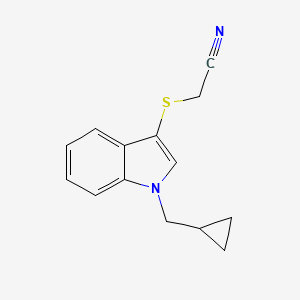 molecular formula C14H14N2S B15218714 {[1-(Cyclopropylmethyl)-1H-indol-3-yl]sulfanyl}acetonitrile CAS No. 61021-42-9