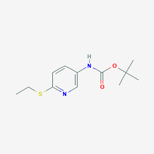 molecular formula C12H18N2O2S B1521872 tert-Butyl (6-(ethylthio)pyridin-3-yl)carbamate CAS No. 1198785-11-3