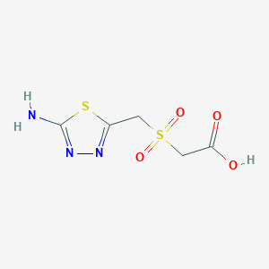 molecular formula C5H7N3O4S2 B15218726 2-(((5-Amino-1,3,4-thiadiazol-2-yl)methyl)sulfonyl)acetic acid CAS No. 138352-18-8