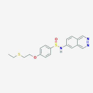 molecular formula C18H19N3O2S2 B15218732 4-[2-(Ethylsulfanyl)ethoxy]-N-(phthalazin-6-yl)benzene-1-sulfinamide CAS No. 487024-41-9