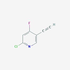 molecular formula C7H3ClFN B15218735 2-Chloro-5-ethynyl-4-fluoropyridine 