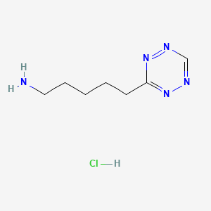 molecular formula C7H14ClN5 B15218749 5-(1,2,4,5-Tetrazin-3-yl)pentan-1-amine hydrochloride 