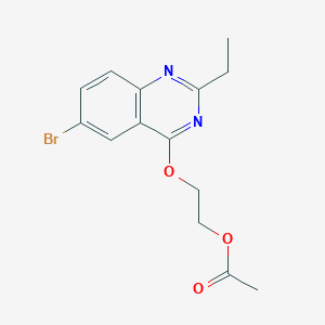 molecular formula C14H15BrN2O3 B15218767 2-((6-Bromo-2-ethylquinazolin-4-yl)oxy)ethyl acetate 