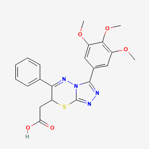 6-Phenyl-3-(3,4,5-trimethoxyphenyl)-7H-1,2,4-triazolo(3,4-b)(1,3,4)thiadiazine-7-acetic acid