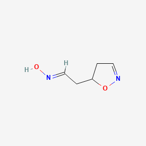 molecular formula C5H8N2O2 B15218852 2-(4,5-Dihydroisoxazol-5-yl)acetaldehyde oxime 