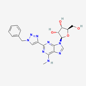 molecular formula C20H22N8O4 B15218855 2-(1-Benzyl-1H-1,2,3-triazol-4-yl)-N-methyladenosine CAS No. 918868-05-0