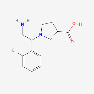 molecular formula C13H17ClN2O2 B1521886 1-[2-Amino-1-(2-chloro-phenyl)-ethyl]-pyrrolidine-3-carboxylic acid CAS No. 886363-83-3