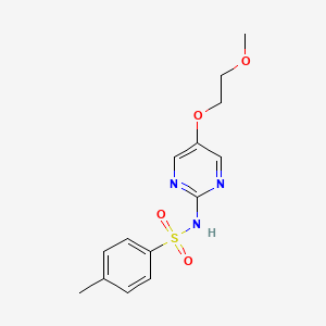 molecular formula C14H17N3O4S B15218909 N-(5-(2-Methoxyethoxy)pyrimidin-2-yl)-4-methylbenzenesulfonamide CAS No. 5501-44-0