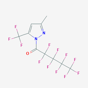 molecular formula C10H4F12N2O B15218914 1-Nonafluoropentanoyl-3-methyl-5-(trifluoromethyl)pyrazole 