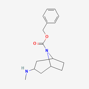 molecular formula C16H22N2O2 B15218957 Benzyl 3-(methylamino)-8-azabicyclo[3.2.1]octane-8-carboxylate 