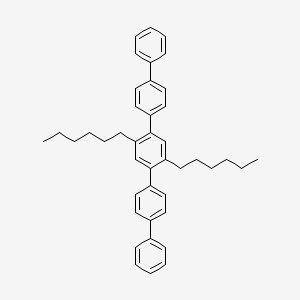 molecular formula C42H46 B15218965 1,4-dihexyl-2,5-bis(4-phenylphenyl)benzene 