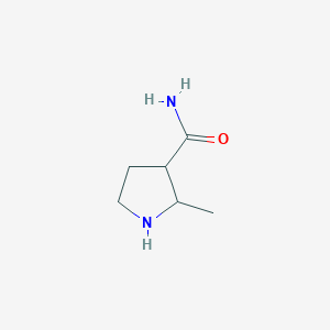 molecular formula C6H12N2O B15218988 2-Methylpyrrolidine-3-carboxamide 