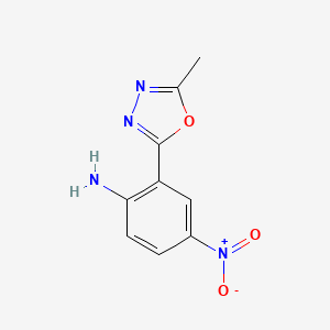 molecular formula C9H8N4O3 B15219006 2-(5-Methyl-1,3,4-oxadiazol-2-yl)-4-nitroaniline CAS No. 37536-74-6