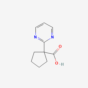 molecular formula C10H12N2O2 B15219028 1-(Pyrimidin-2-yl)cyclopentane-1-carboxylic acid 