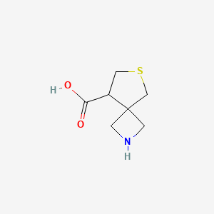 molecular formula C7H11NO2S B15219035 6-Thia-2-azaspiro[3.4]octane-8-carboxylic acid 