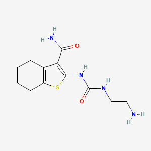 molecular formula C12H18N4O2S B15219049 2-{[(2-Aminoethyl)carbamoyl]amino}-4,5,6,7-tetrahydro-1-benzothiophene-3-carboxamide 